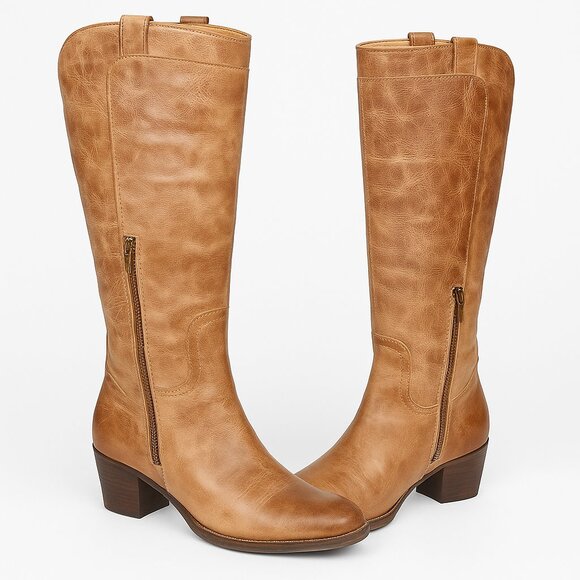 Frye Leather Boots 76571 Tan Distressed Women’s 9.5B | Festival Boho Chic Rugged - Picture 1 of 9